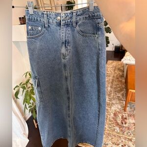 Princess Polly Denim Maxi Skirt